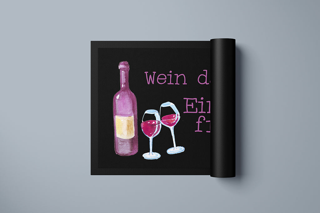 Fussmatte "Wein dabei" in zwei Größen