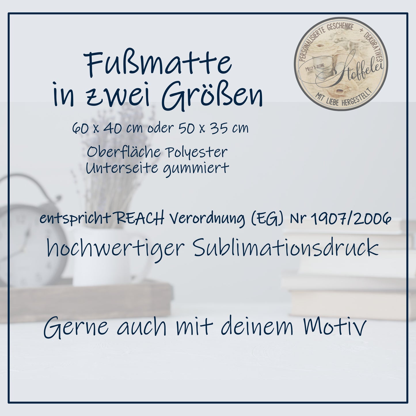 Fussmatte "Home sweet home" in zwei Größenmit Herz personalisierbar