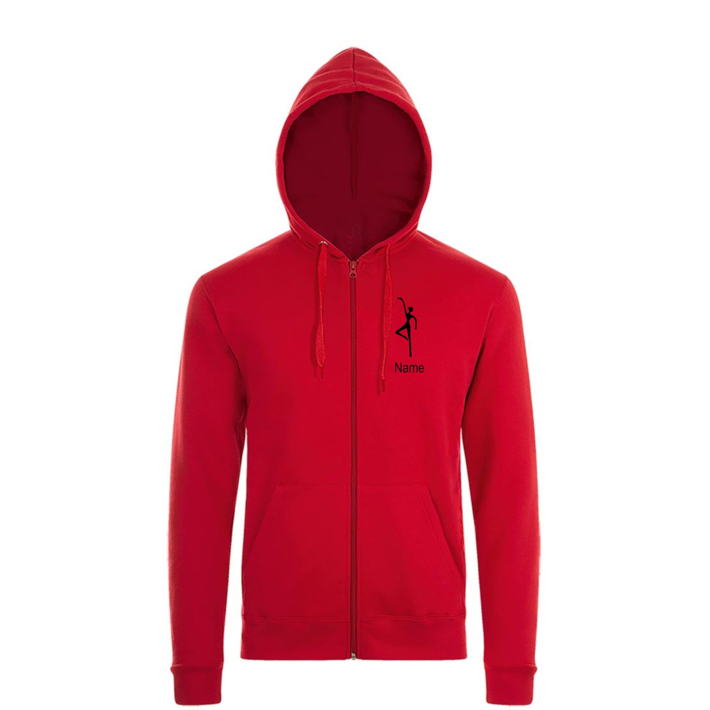 Sweatshirt-Jacke "Ballettschule" rot mit schwarzem Druck