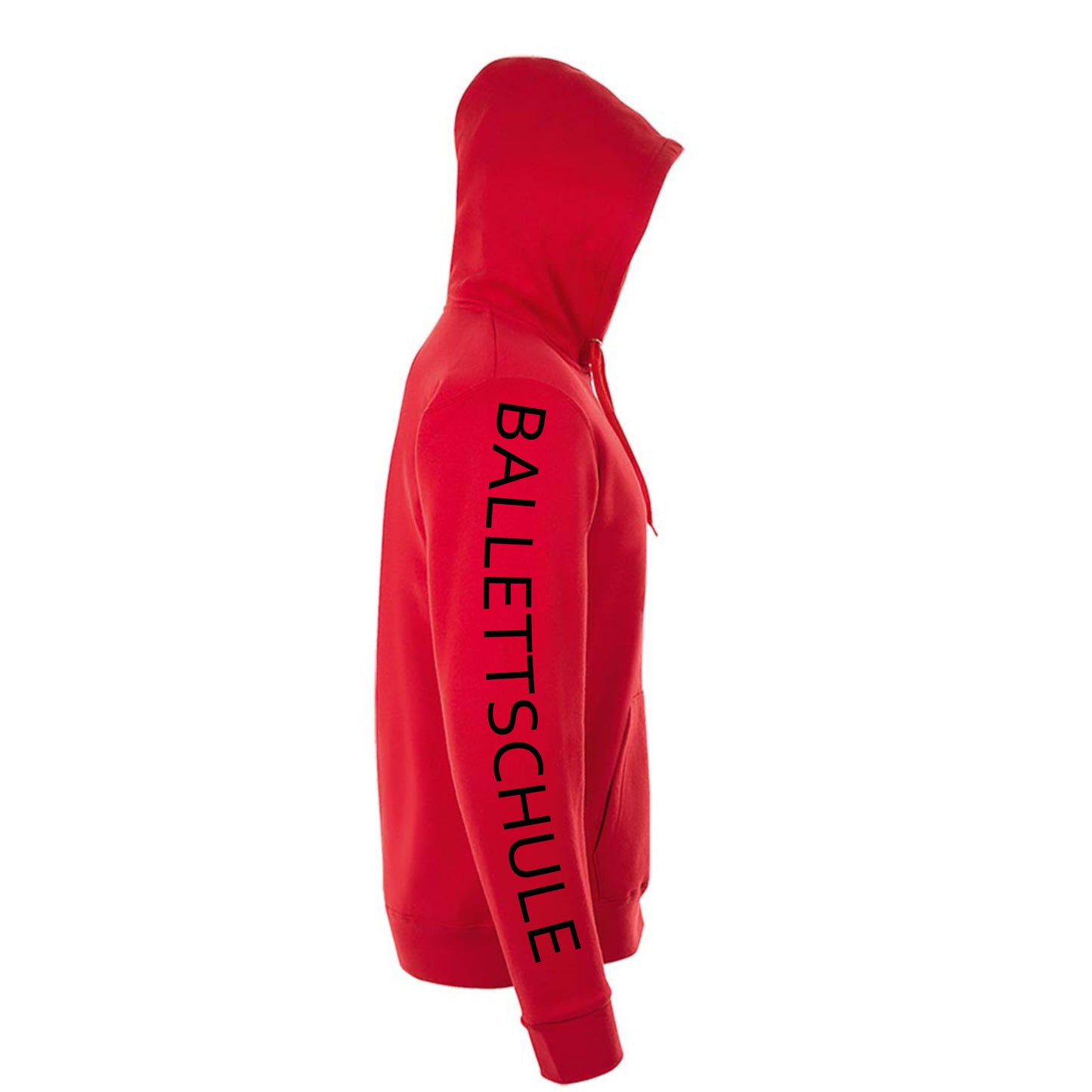 Sweatshirt-Jacke "Ballettschule" rot mit schwarzem Druck