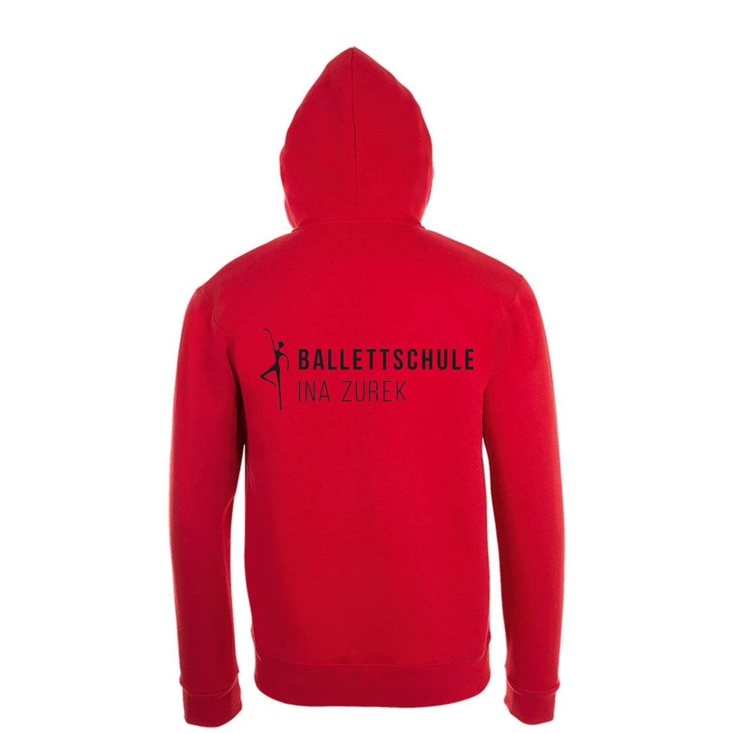 Sweatshirt-Jacke "Ballettschule" rot mit schwarzem Druck