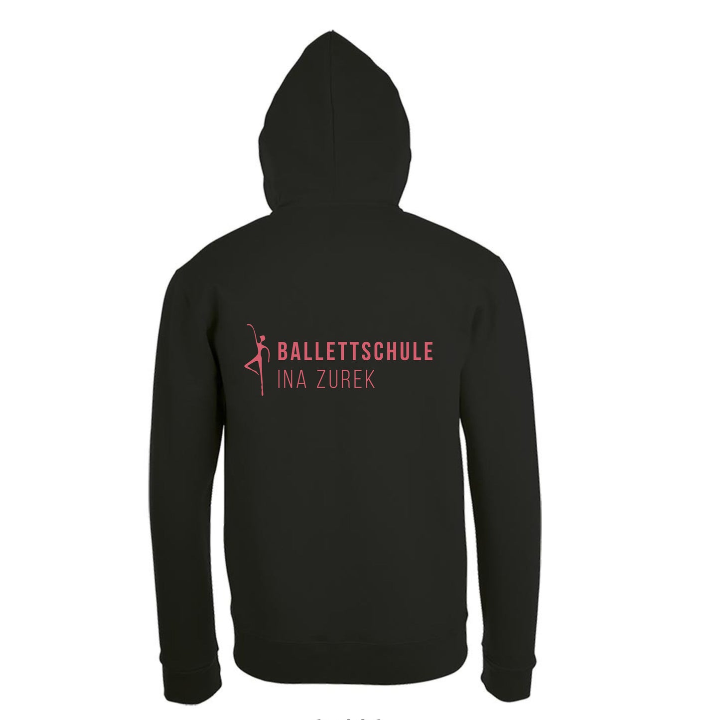 Sweatshirt-Jacke "Ballettschule" schwarz mit rosanem Druck