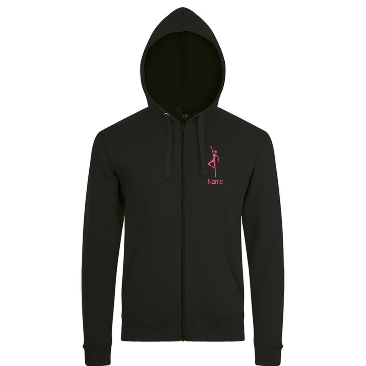 Sweatshirt-Jacke "Ballettschule" schwarz mit rosanem Druck