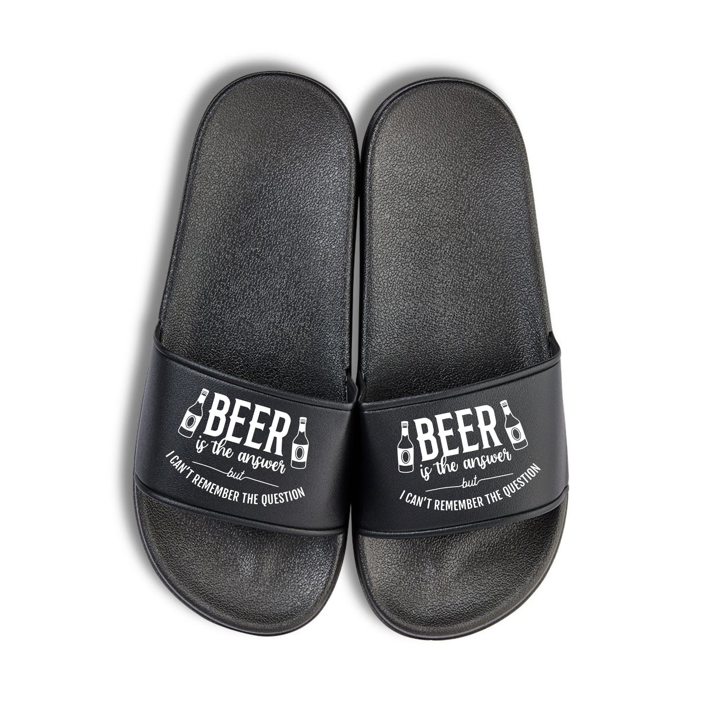 Badelatschen "beer is the answer"