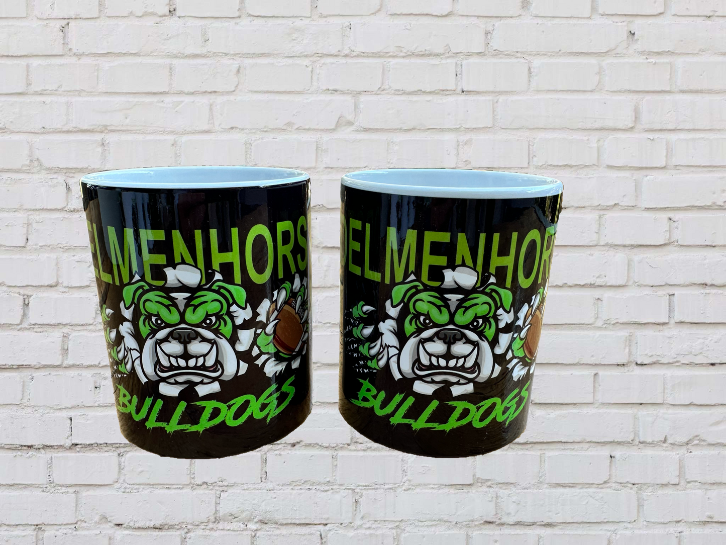 Bulldogs Tasse Hintergrund farbig