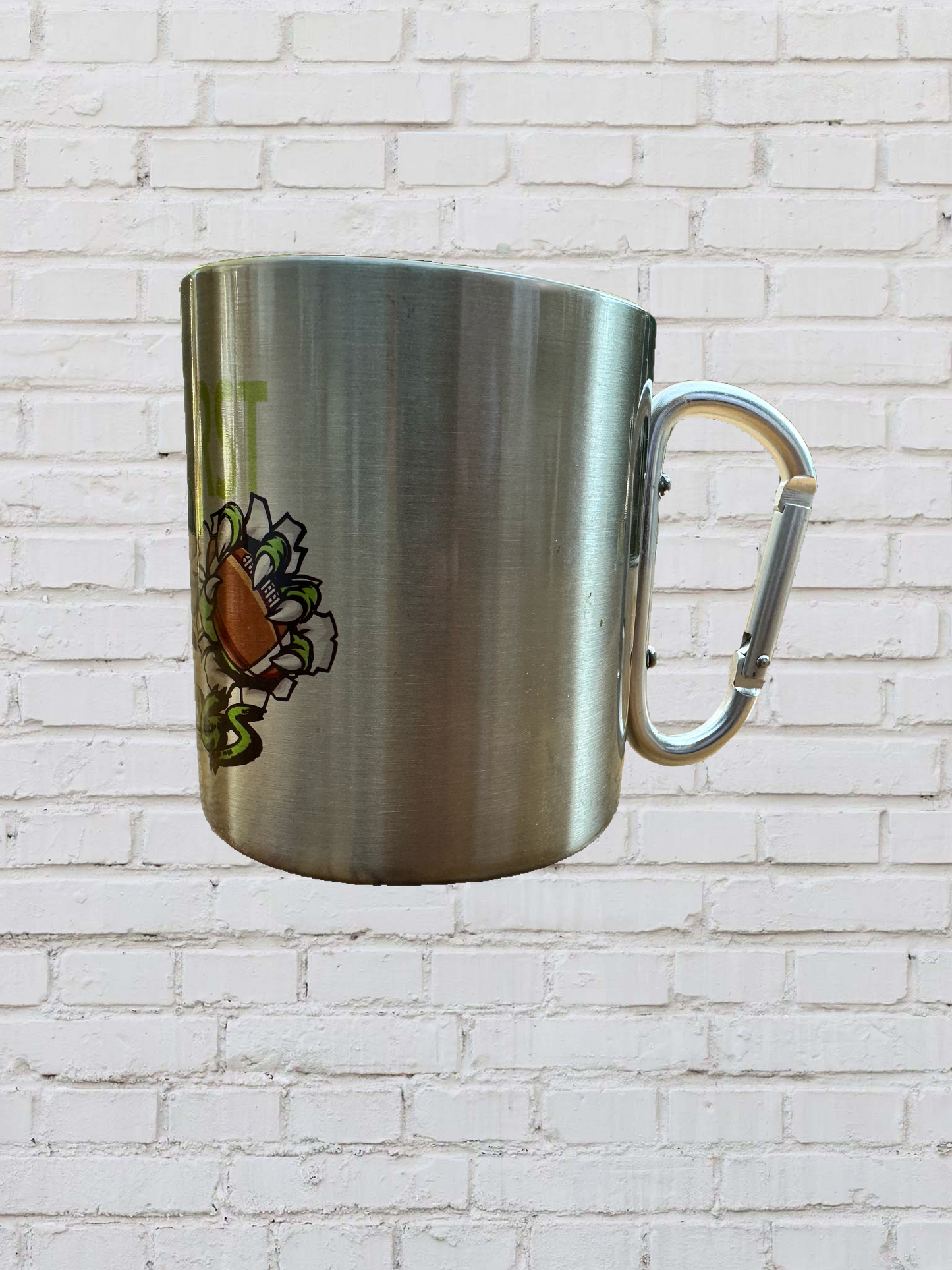 Bulldogs Edelstahltasse mit Karabiner