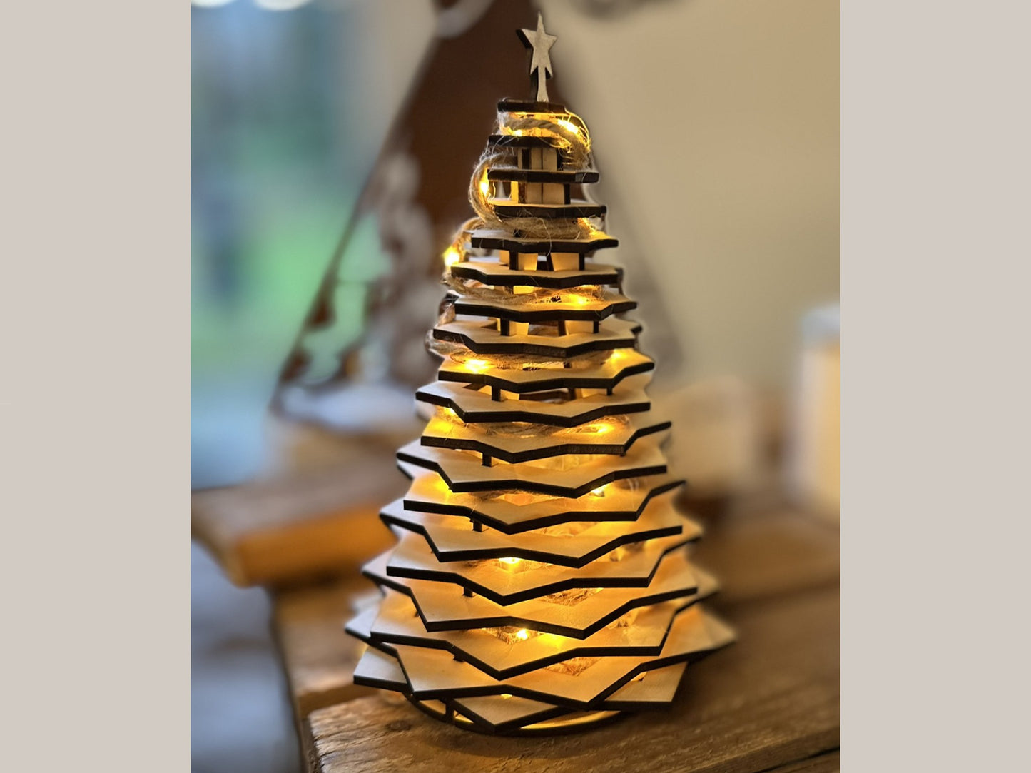 Tannenbäumchen gelasert inklusive Beleuchtung