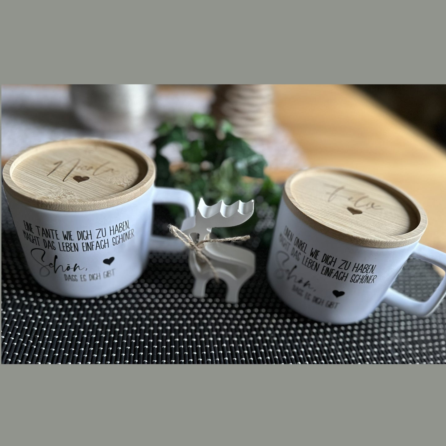 Matte Sublimationstasse MOLOK mit Bambusdeckel, weiß