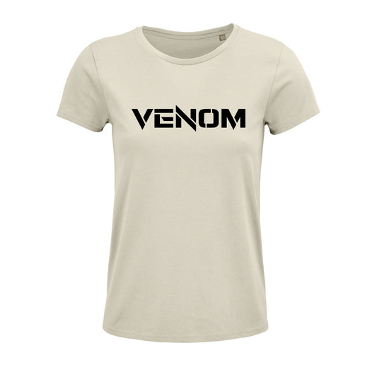 Venom Lady-Shirt creme schwarzer Schrifzug