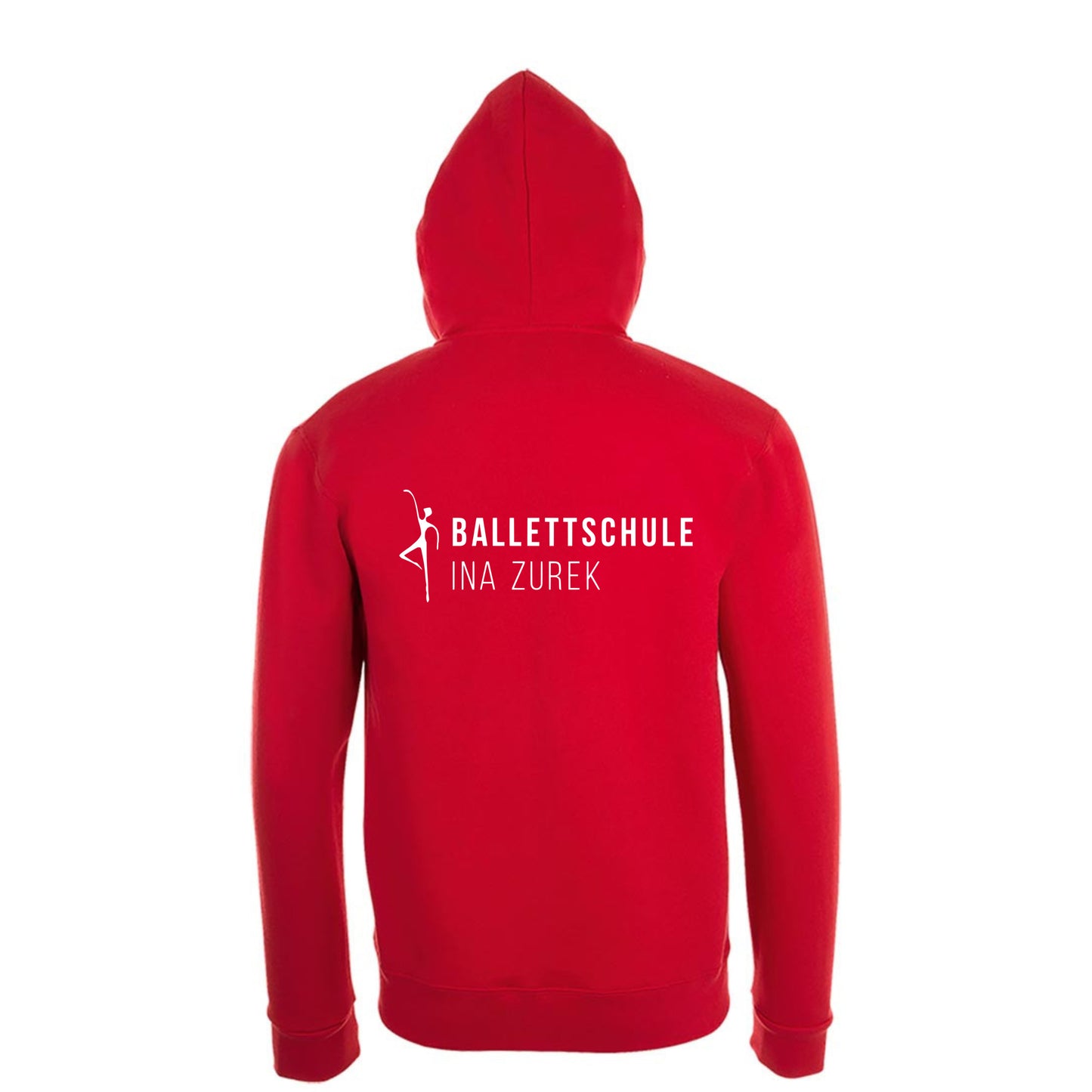 Sweatshirt-Jacke Kids "Ballettschule" rot mit weißem Druck