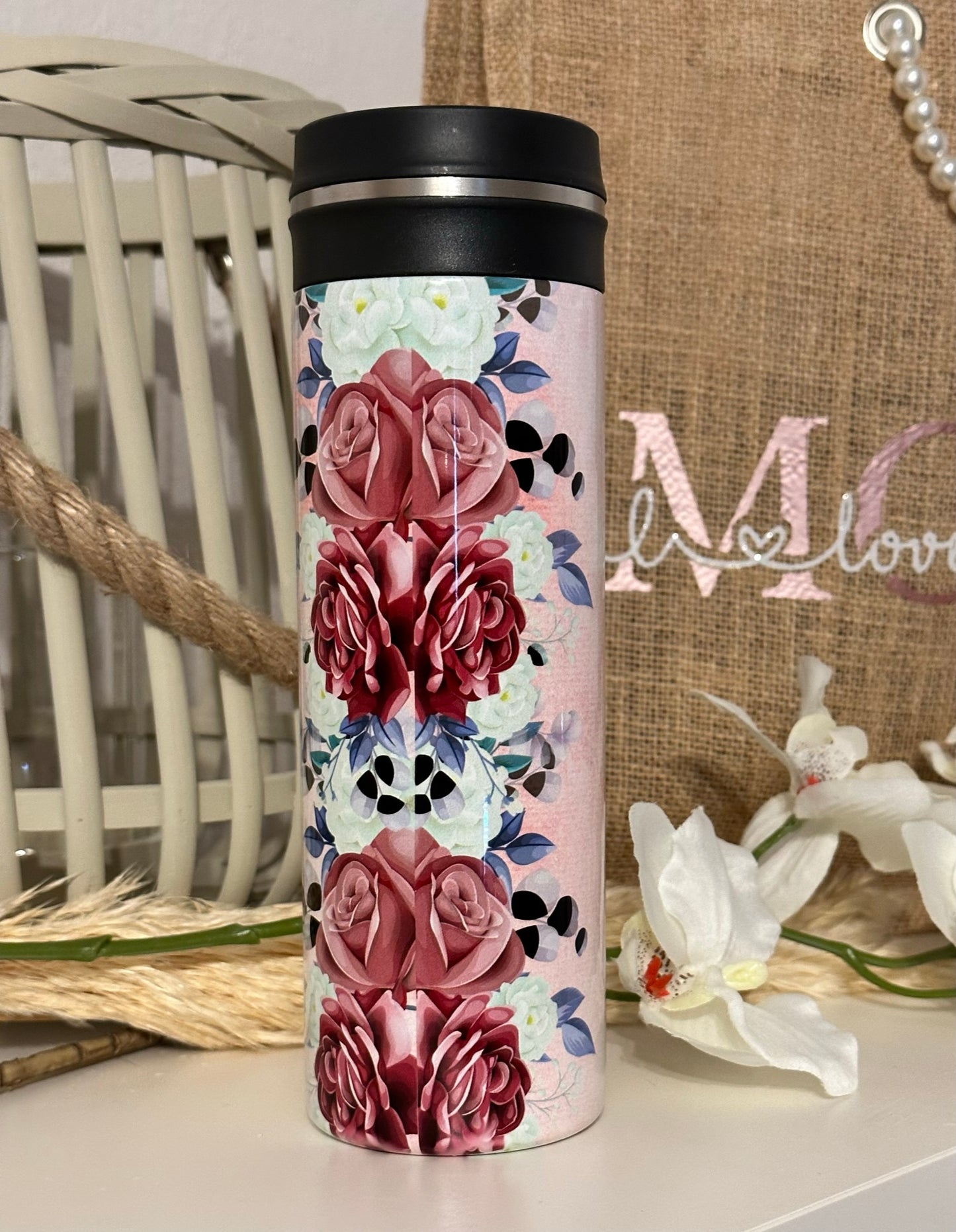 Edelstahl Thermosflasche Mom floral